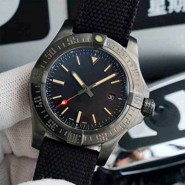 

watches breitx ling wristwatches avenger reconnaissance aircraft series machine watch alloy rubber belt automatic mens, Silver