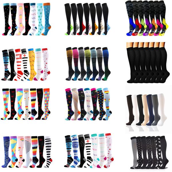 

mens socks am 7 pairs compression fit for varicose veins men women outdoor sports graduated 221130, Black