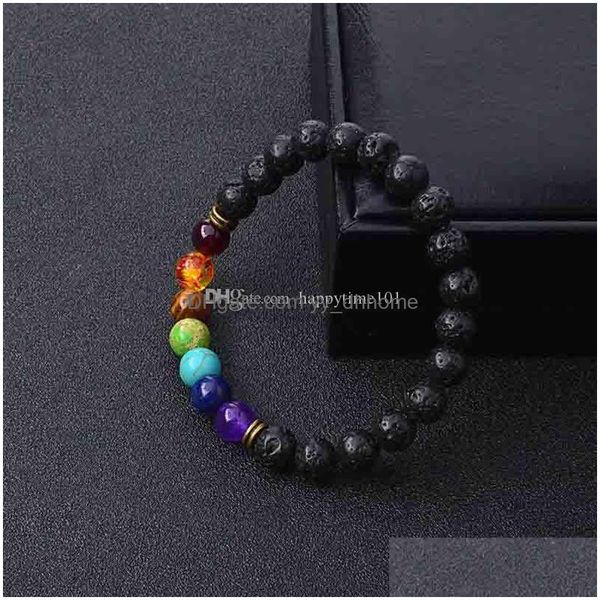 

charm bracelets lava rock beaded bracelets fashion natural stone charm jewelry 7 color cuffs bangles turquoise bracelet drop delivery dhpwo, Golden;silver