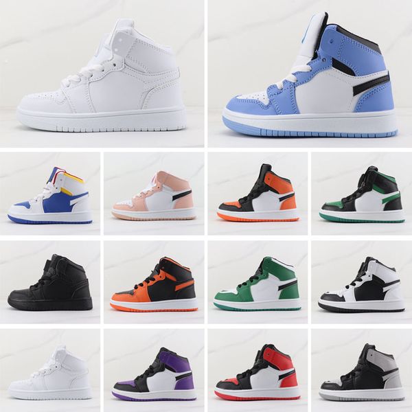 

2021 1 basketball shoes retro wolf grey gamma blue black white red prom night kids sneakers tennis