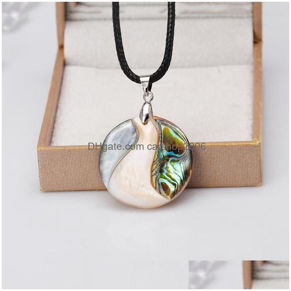 

pendant necklaces fashion jewelry natural abalone shell necklace handmade pendant drop delivery necklaces pendants dh5at, Silver