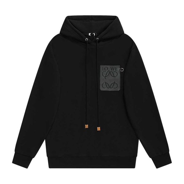 

hoodie sweatshirts loew's cotton letter print pullover luxury fashion family classic leather brand red men's women's hooded s, Black