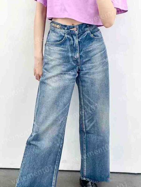 

cnl womens jeans designer pants high waist retro style jeans luxury women clothing, Blue