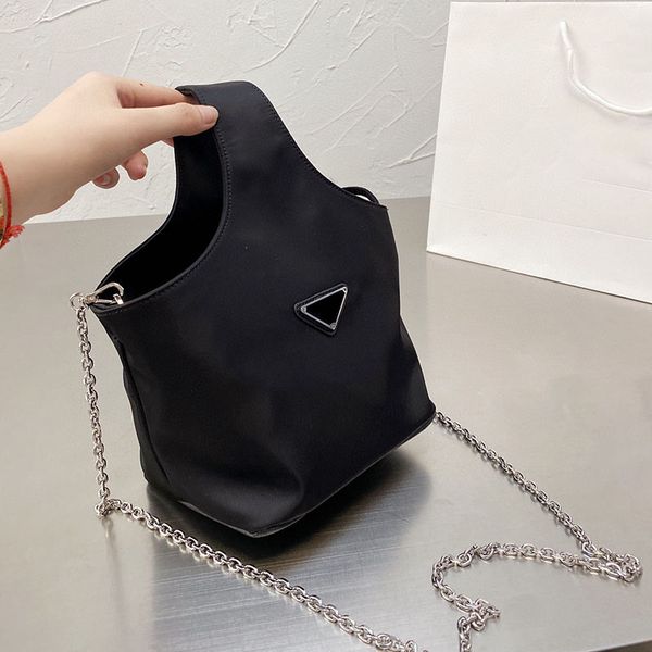 

underarm black leather handbag chain single shoulder bag purses ladies tote handle metal lettering basket purse large capacity 4 colors autu