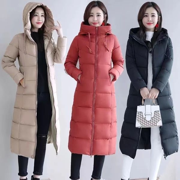 

women's down parkas long straight winter coat women casual jackets slim remove hooded parka oversize fashion outwear plus size 5xl wt 1, Black