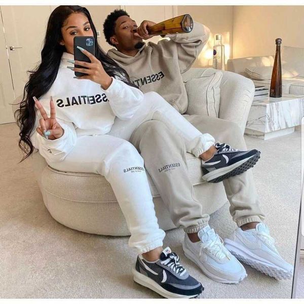 

hoodies hweatshirts feel of god essentials fog high street raglan sleeve letter hooded sweater for men and women, Black