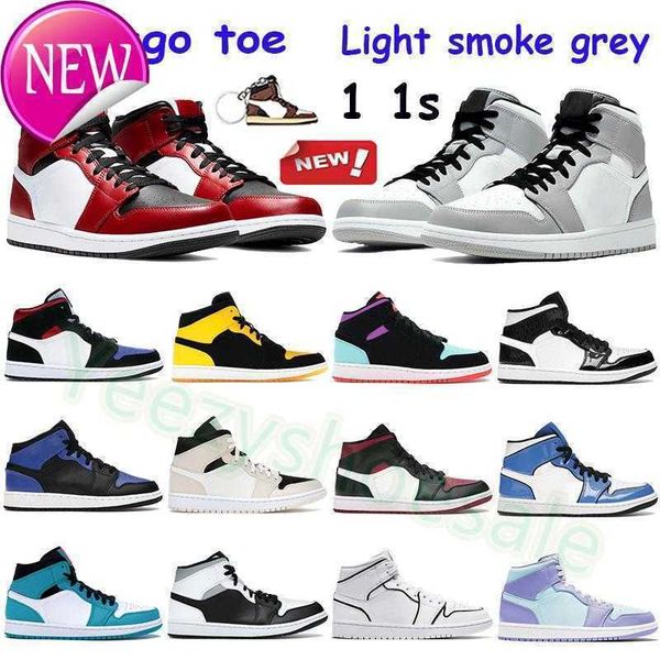 

basketball shoes light smoke grey carbon fiber barely orange signal blue white black hyper royal 1 1s mid chicago toe men women sports