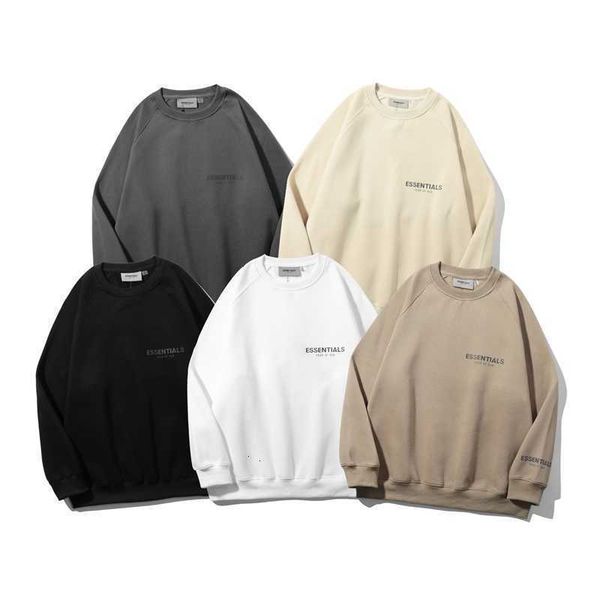 

hoodies hweatshirts autumn and winter high street fashion signs essential men women couple simple versatile loose round neck sweater, Black