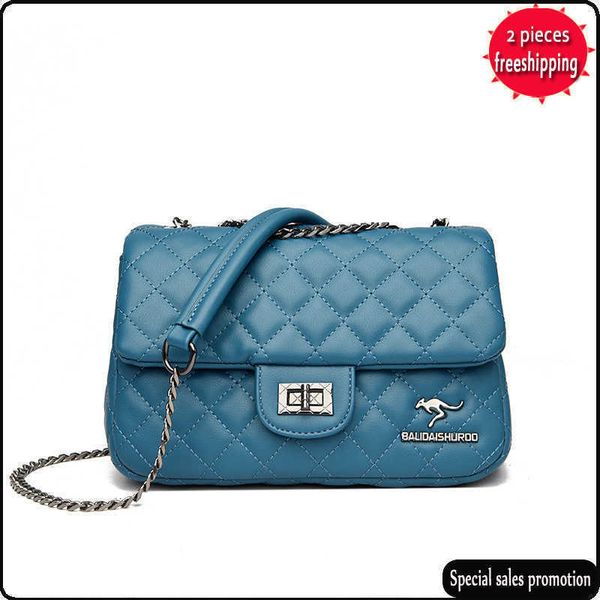 

fashion luxury designer bagswomen's 2022 new soft leather women's fashion lattice chain korean version one shoulder msenger