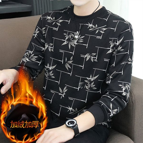 

men s sweaters wholesale fall and winter men s fashion leisure trend bottoming sweater thickening warm upper garment 220930, White;black
