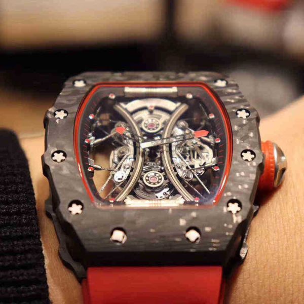 

multi-function superclone watches wristwatch designer luxury mechanical watches wine barrel watch richa milles rm53-01 series automatic carb, Slivery;brown