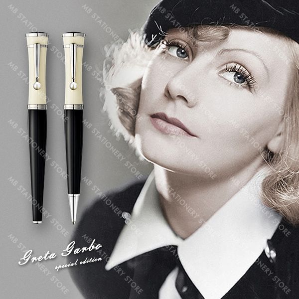 

pure pearl special greta garbo roller ball pen great actress edition fluent writing luxury pearl clip with cute stationery gift refills and