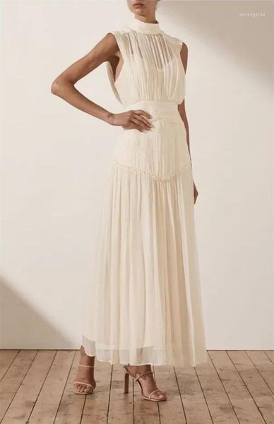 

casual dresses australian 2022 chun xia collar sleeveless fold agaric accept waist thin more elegant red dress, Black;gray