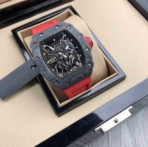 

watches wristwatch designer mens business richa milles carbon fiber fully automatic mechanical watch fashion trend all hollowed out luminous, Slivery;golden