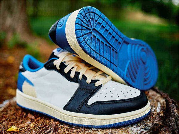 

traviss scotts x 1 low og mens outdoor shoes fragment jumpman 1s military blue sports sneakers size us7-13