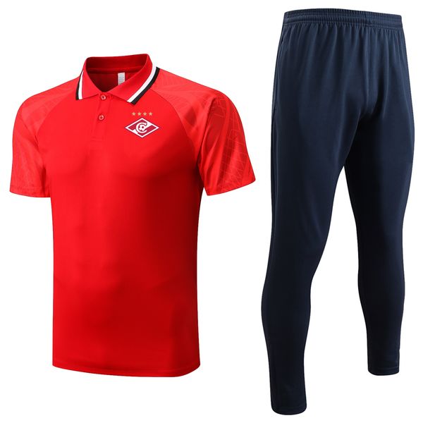 

2022-2023 spartak moscow running sets soccer short sleeve polo shirt set football training suit sports jerseys polos and pants kits mens tra, Black;blue