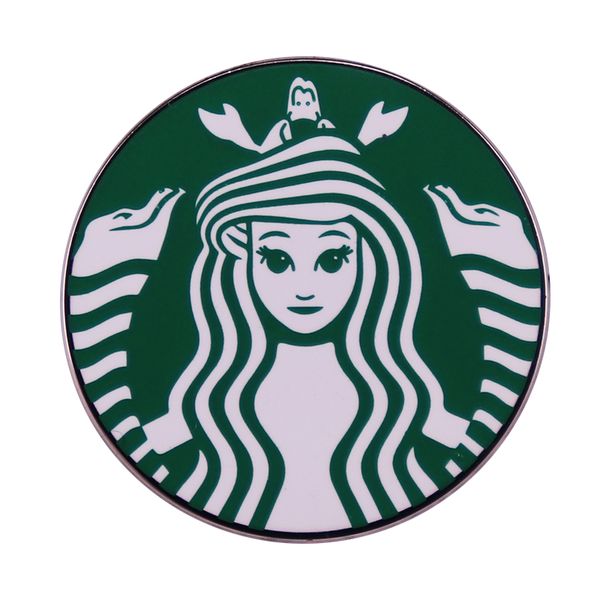 

ariel princess coffee brooch mermaid enamel pin badge anime brooches, Blue