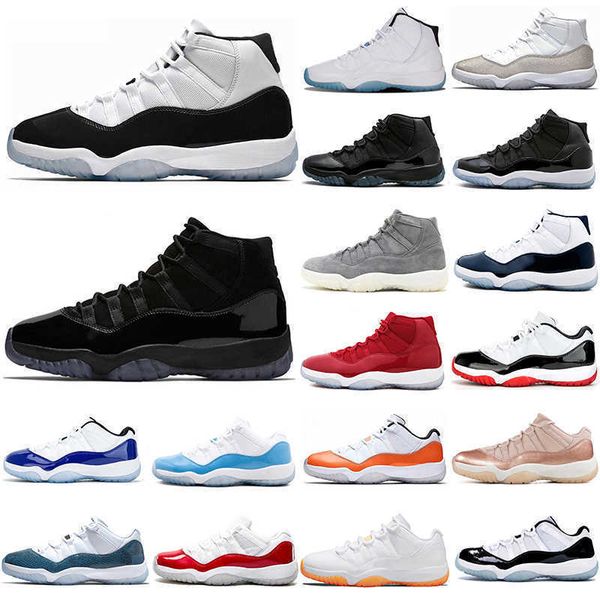 

original 11s jumpman basketball shoes for men women low legend blue concord #53 bright citrus jubilee prom night mens trainers sp designer s, Black