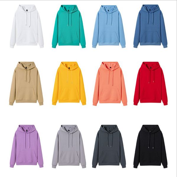 

men's hoodies plain white sweatshirts customs printing embroidery logo personal brand team wear, Black