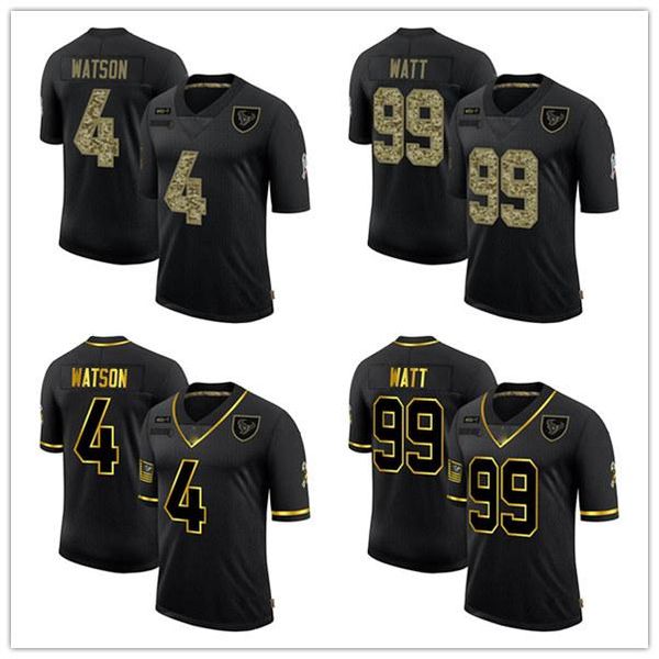 

houston''texans''men women youth deshaun watson j.j. watt salute to service golden camo limited football jersey, Black