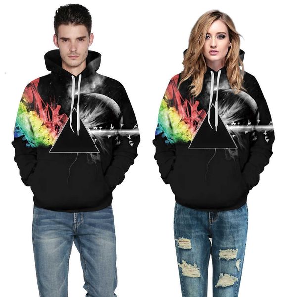 

ms. sweater star art 3d digital printing women's autumn and winter new fashion brand couple top, White;black