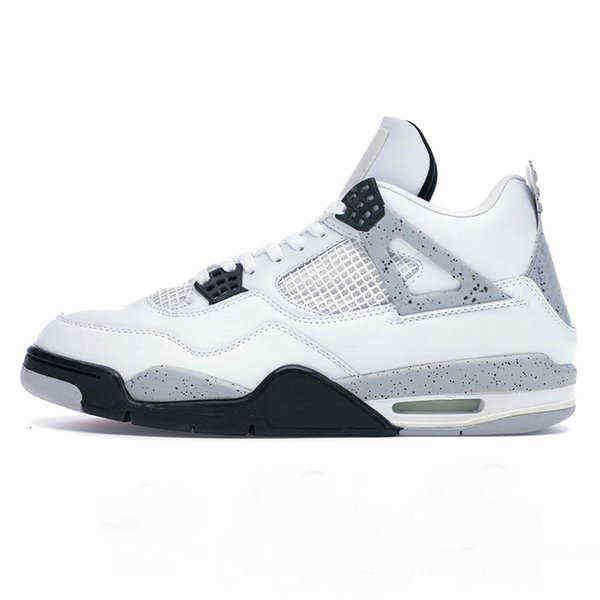 

men women outdoor shoes jumpman 4 4s white cement sneakers original box