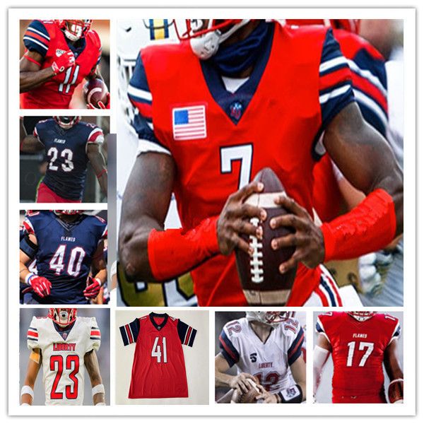 

ncaa college liberty flames lu football jerseys kaidon salter johnathan bennett dae dae hunter shedro louis demario douglas cj yarbrough noa, Black