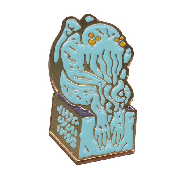 

cute anime movies games hard enamel pins collect metal cartoon brooch backpack hat bag collar lapel badges women fashion jewelry cthulhu bad, Blue