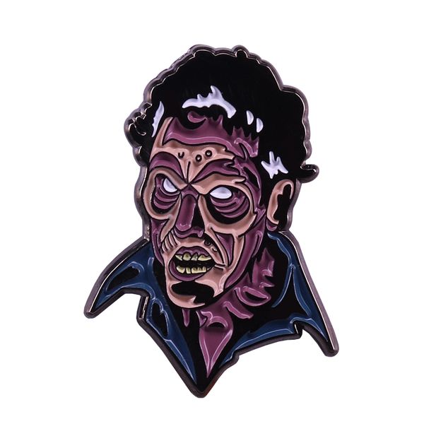 

evil dead army of darkness inspired hero ash lapel pin horror movie fans gift, Blue