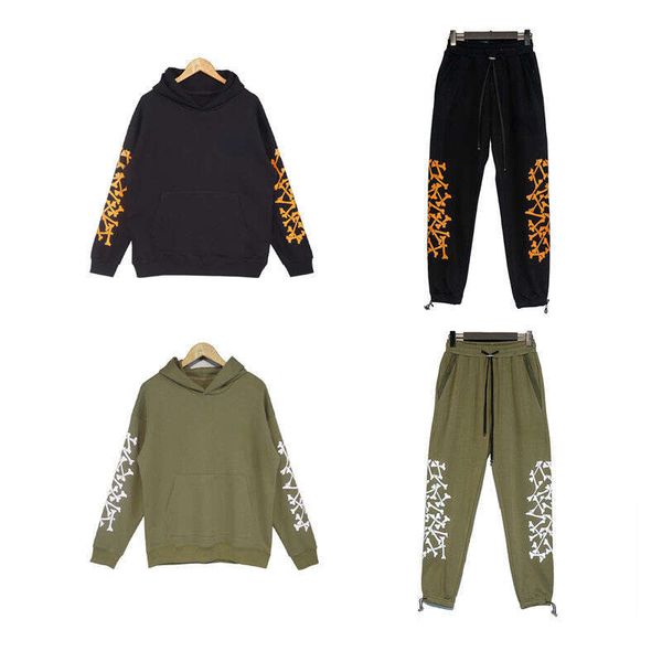 

am tracksuits hoodie mens sweatshirt sweatpants two piece designer hoody print hooded sweater pants suit man women hip hop sports casual set, Gray