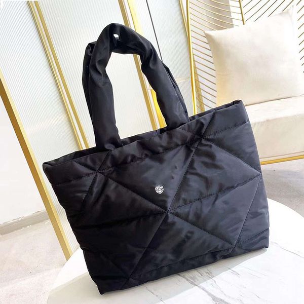 

check tote bag women quilted handbags large cotton nylon woman shopping bags lady tweed purse high capacity quality hand bags silver hardwar