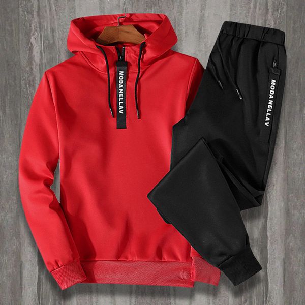 

men's tracksuits men casual set hooded spring autumn men's sportswear tracksuits hoodiespants two piece sets hip hop outfit suit c, Gray