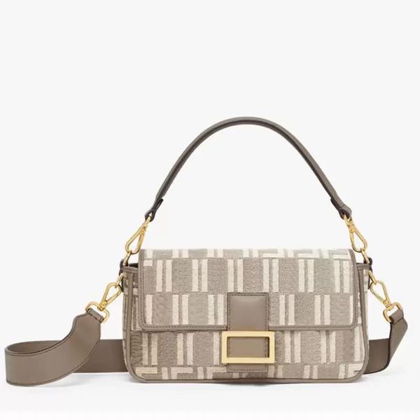 

shoulder bags designers crossbody bags embroidered baguette bag flap crossbody purse lady handbag fashion canvas hardware buckle genuine lea
