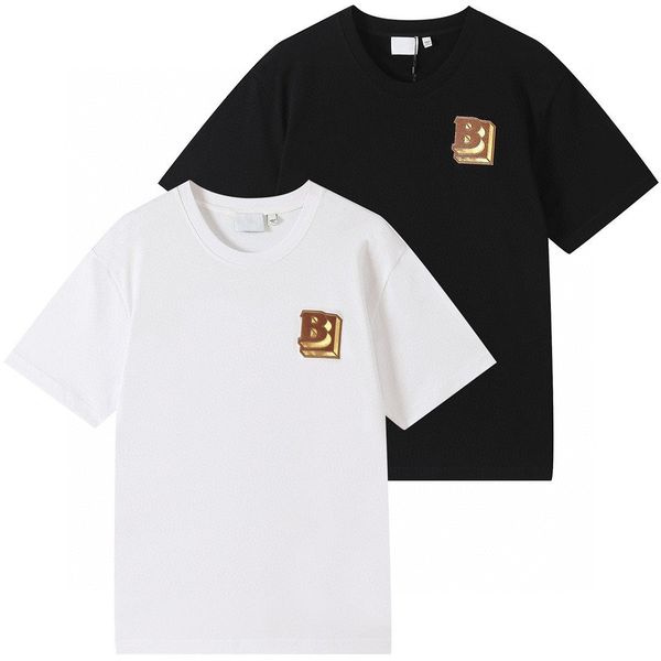 

new t shirt designer mens designer tshirt colorful b letter embroidery fashion joker t-shirt solid color simplicity 100% cotton black white, White;black