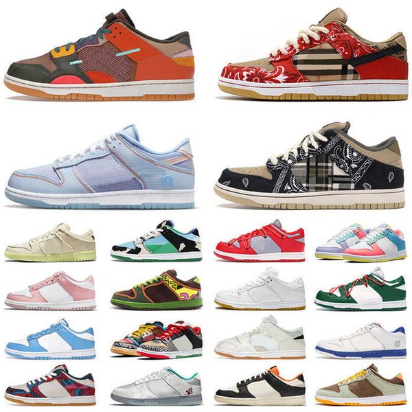 

2022 new arrival scrap low mens womens designer running shoes medicom 1 original coast unc dusty olive medium curry archeo brown cactus jack, Black