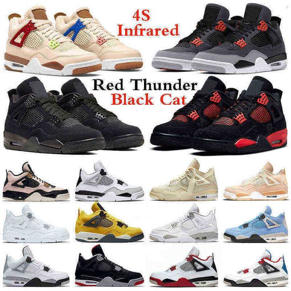 

jardons men women jumpman 4 basketball shoes trainers 4s black cat infrared boys sports sneakers red thunder shimmer university blue