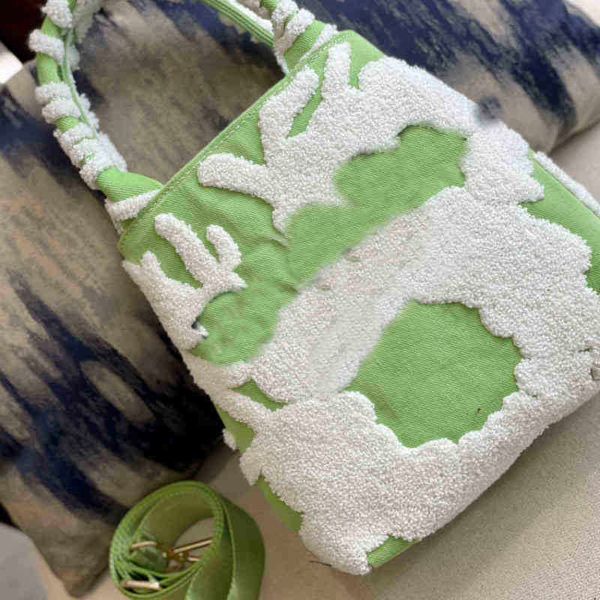 

drawstring bag embroidered denim hobo shoulder p canvas bag two-tone pattern nylon handbags wallets 220920