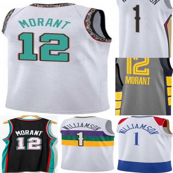 

new ja 12 morant jersey zion 1 williamson rj 9 barrett basketball jerseys, Black;red