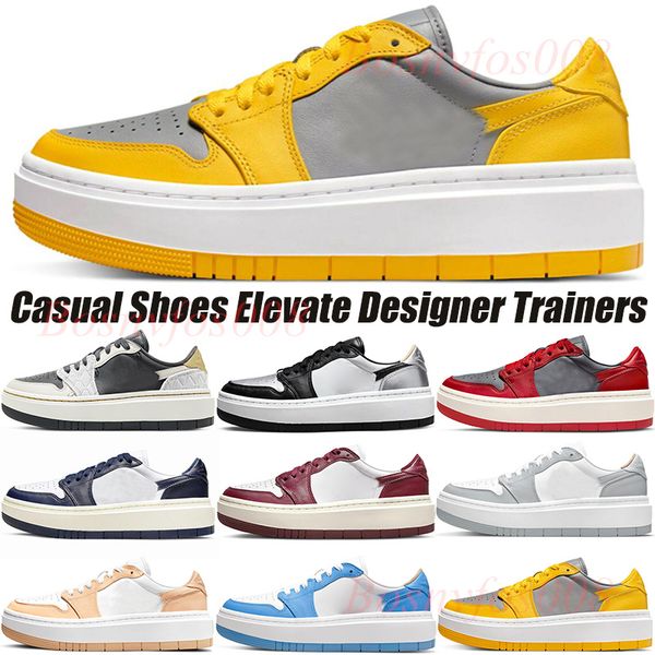 

2022 casual shoes 1s platform low elevate 1 black white university blue team wolf grey designer men women sports sneakers trainers