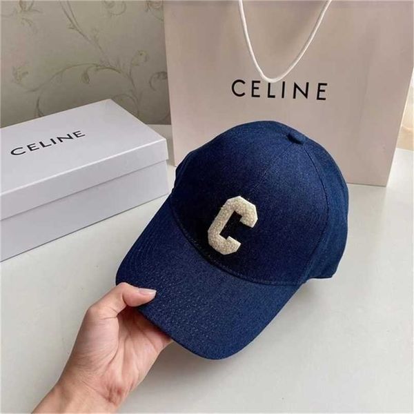 

designer ball celins caps correct version triomphe baseball cap mens womens cletter embroidery versatile sunscreen sunshade cap lilop 0gzm, Blue;gray
