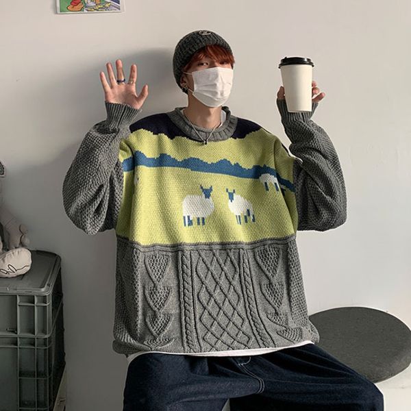 

men s sweaters zazomde hip hop knitwear jumper streetwear harajuku men autumn hipster casual pullovers male loose 220930, White;black