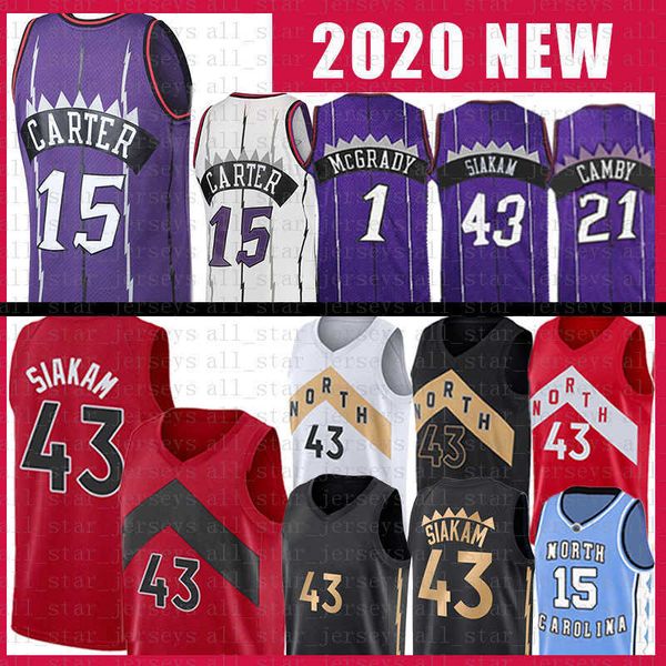 

basketball jerseys tracy vince carter pascal mcgrady marcus camby mesh mens shirts siakam youth kids vintage american basketball jersey, Black;red