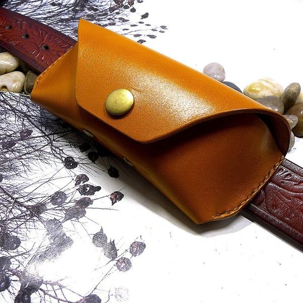 

waist bags blongk glasses case waist bag handmade genuine leather sunglasses box pocket belt pack portable men women yjhd2s 220930