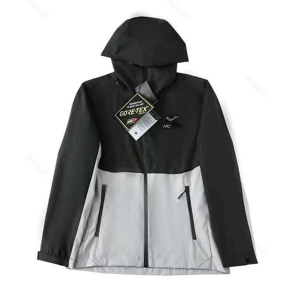 

arc designer mens jacket outdoor trendy brand fabric embroidered jacket lightweight waterproof breathable windproof sports hoodie s-xl sweat, Black;brown