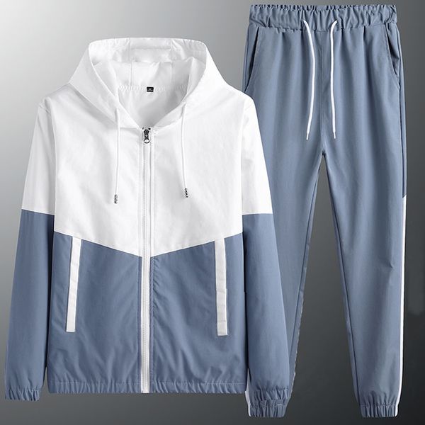 

men's tracksuits eaeovni men tracksuit spring autumn sportswear 2 piece sets men sports suit hoodiepant sweatsuit male outfits jogger s, Gray