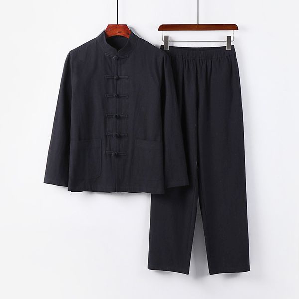 

men's tracksuits zhongshan men's coat chinese style tang suit chinese style han chinese clothing casual clothing large size antiqu, Gray