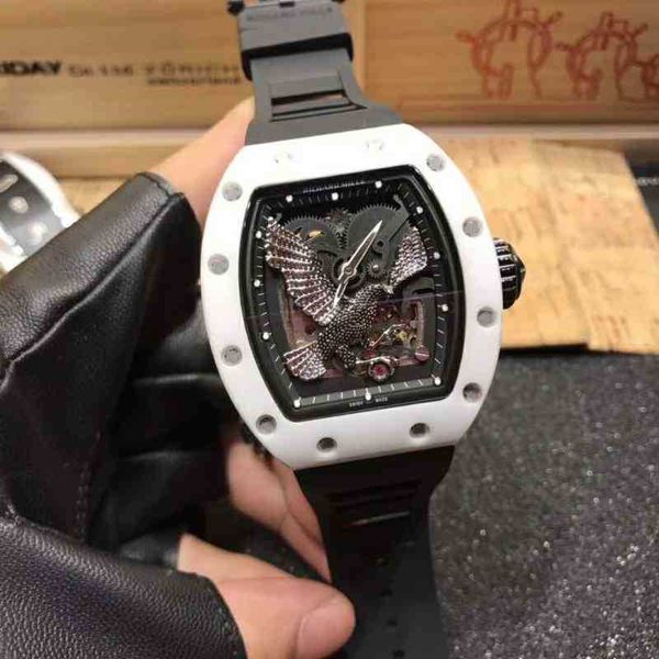 

multi-function superclone luxury mens mechanics watches richa milles wristwatch wine barrel leisure business watch rm055 fully automatic mec, Slivery;golden