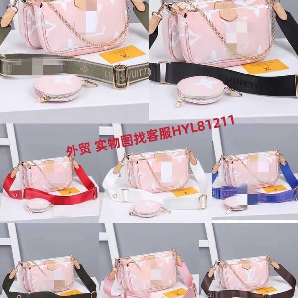 

cosmetic bags cases 2022 new mahjong bag three in one women's one shoulder underarm crossbody small printed three piece cover mother ba