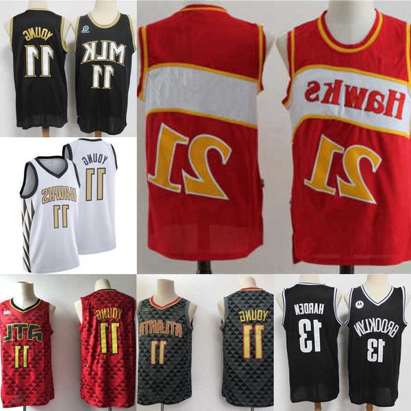 

basketball jerseys atlanta''hawks''men throwback spud 4 webb 21 trae 11 young basketball shorts basketball jerseys red b, Black;red