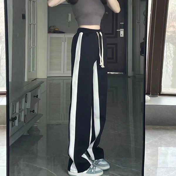

women s pants s black white sweatpants wide leg women y2k streetwear autumn korean fashion trousers high waist casual bottoms 220930
